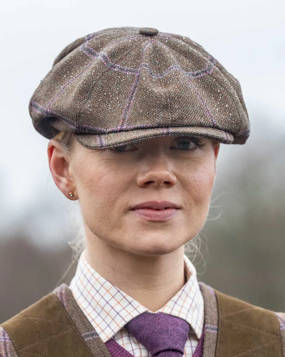 Laksen Pippa Tweed Bakerboy Cap