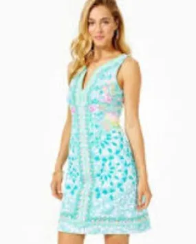 Lilly Pulitzer Sigrid Shift Dress - Multi Caribbean Citrus Engineered Knit Dress