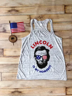 Lincoln is My Homeboy flowy racerback tank tops