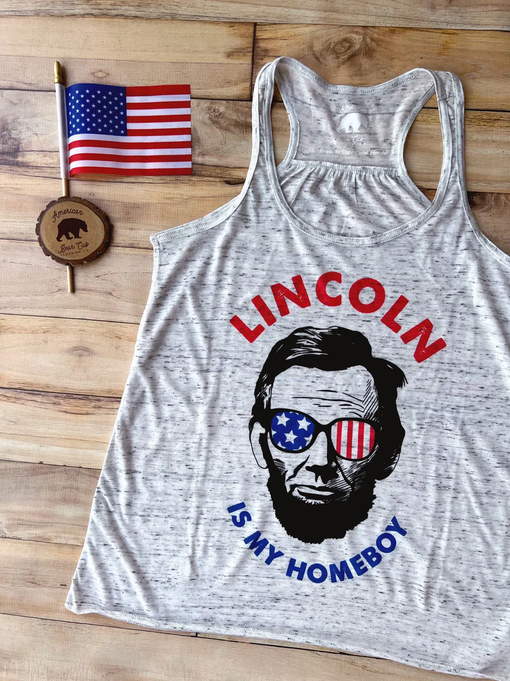 Lincoln is My Homeboy flowy racerback tank tops