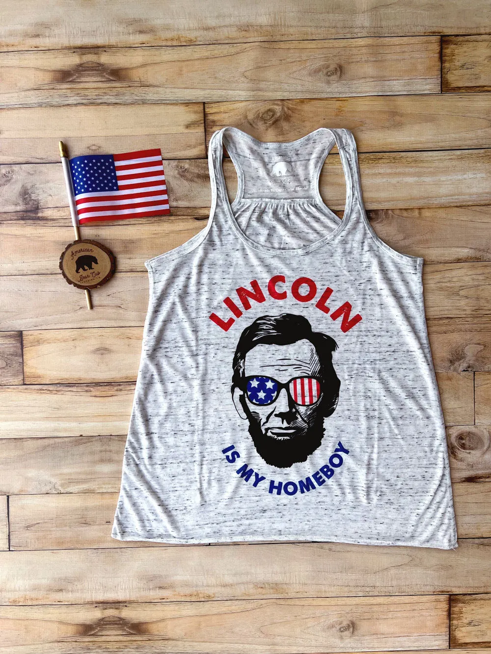 Lincoln is My Homeboy flowy racerback tank tops