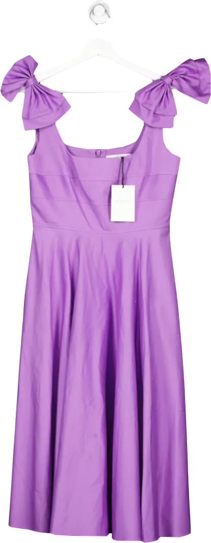 LK Bennett Purple Emerald Bow Dress In Wisteria UK 10