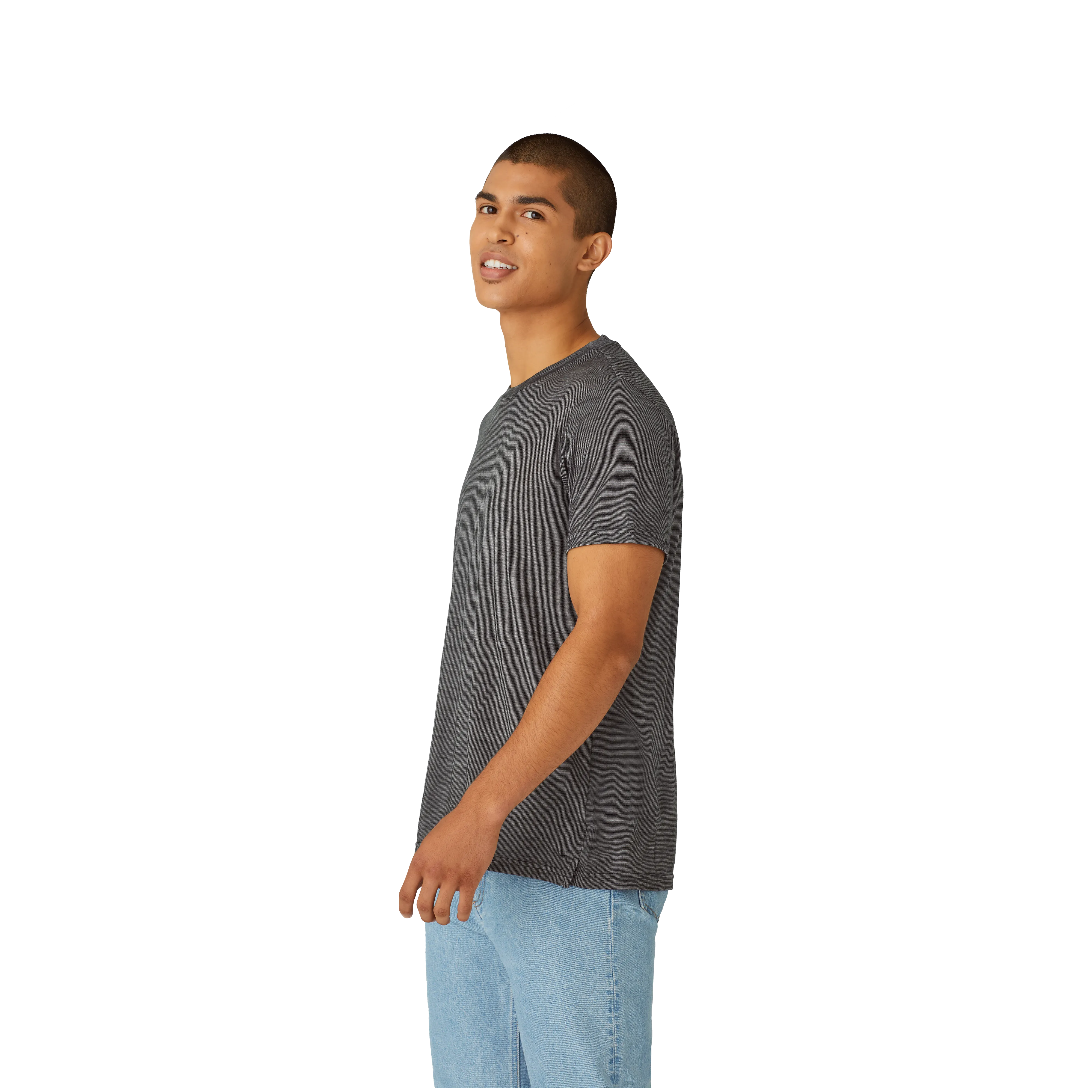 Men's Merino Wool Blend Crew Neck T-Shirt