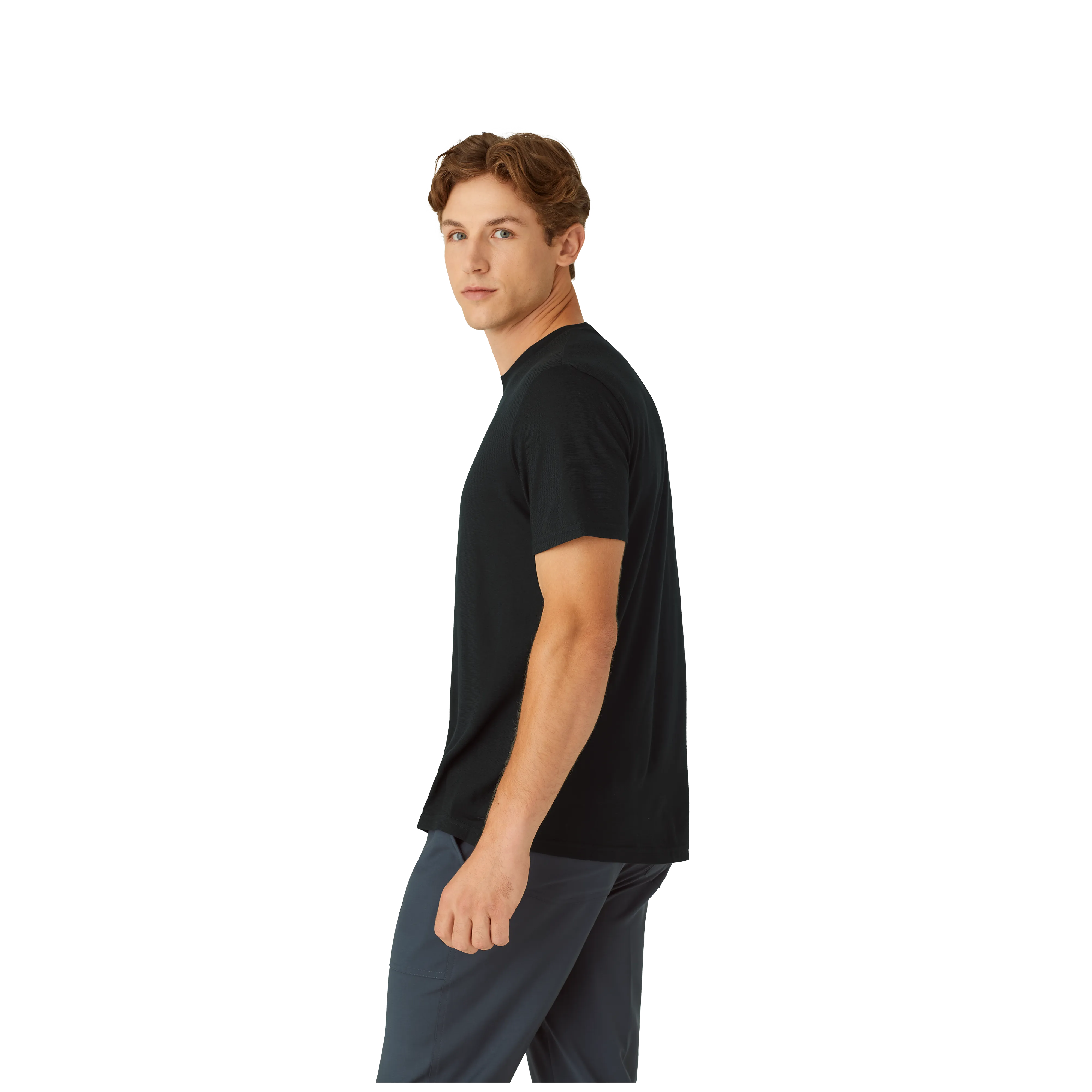 Men's Merino Wool Blend Crew Neck T-Shirt