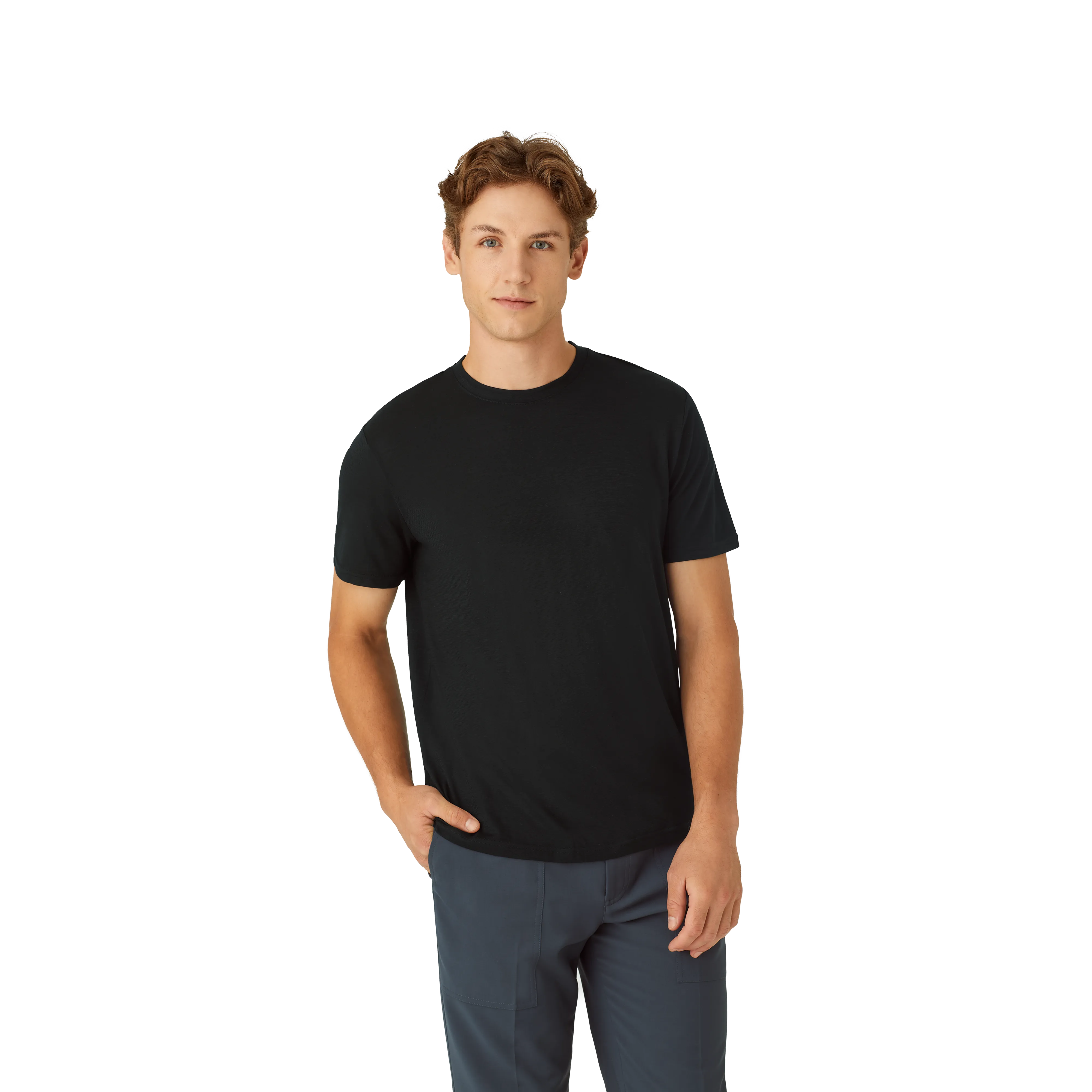 Men's Merino Wool Blend Crew Neck T-Shirt