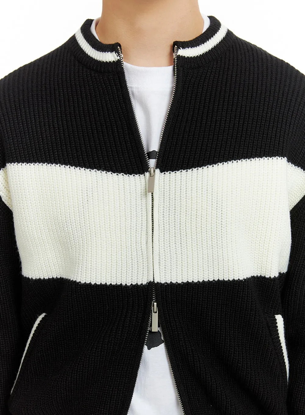 Men's Mock Neck Zipper Cardigan IA401