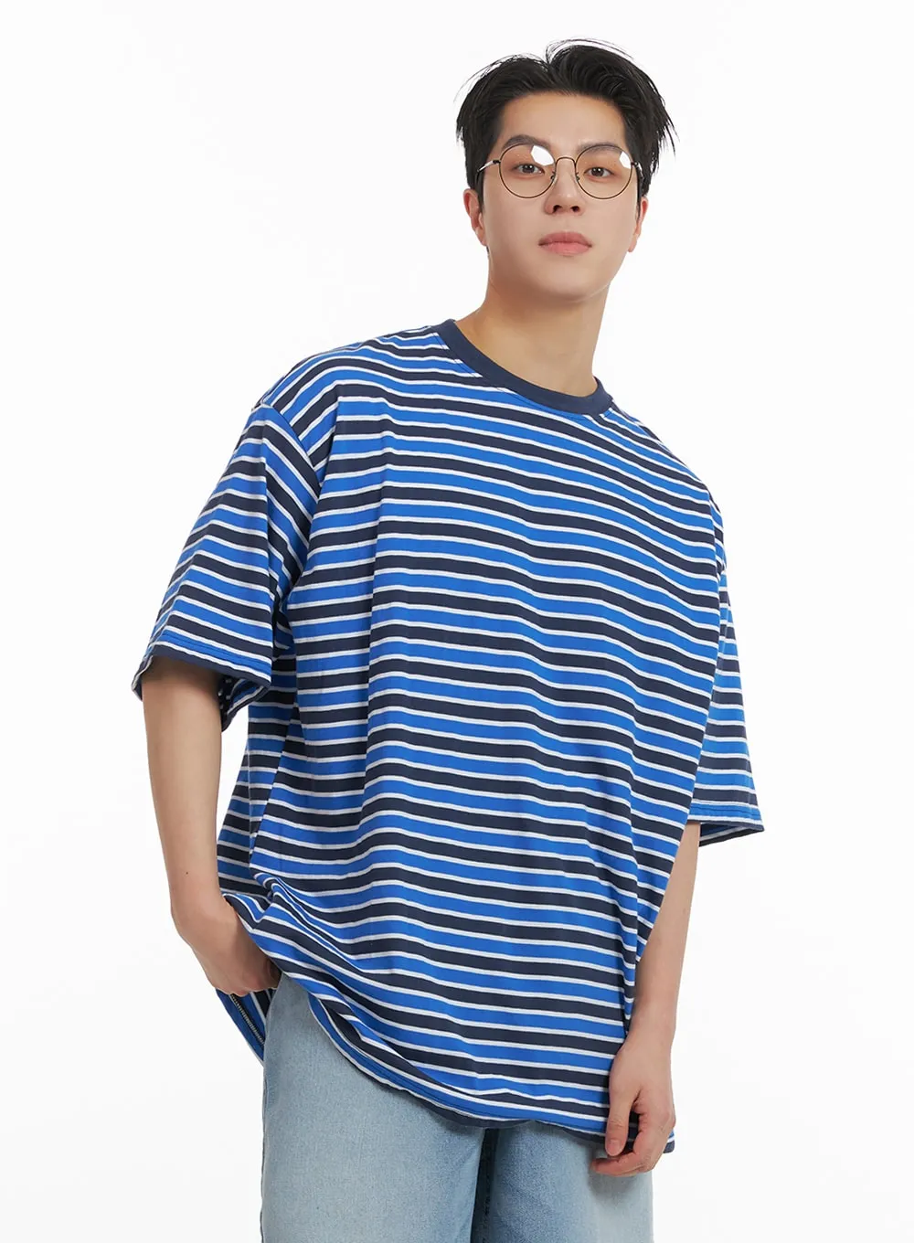 Men's Striped Cotton T-Shirt IA401