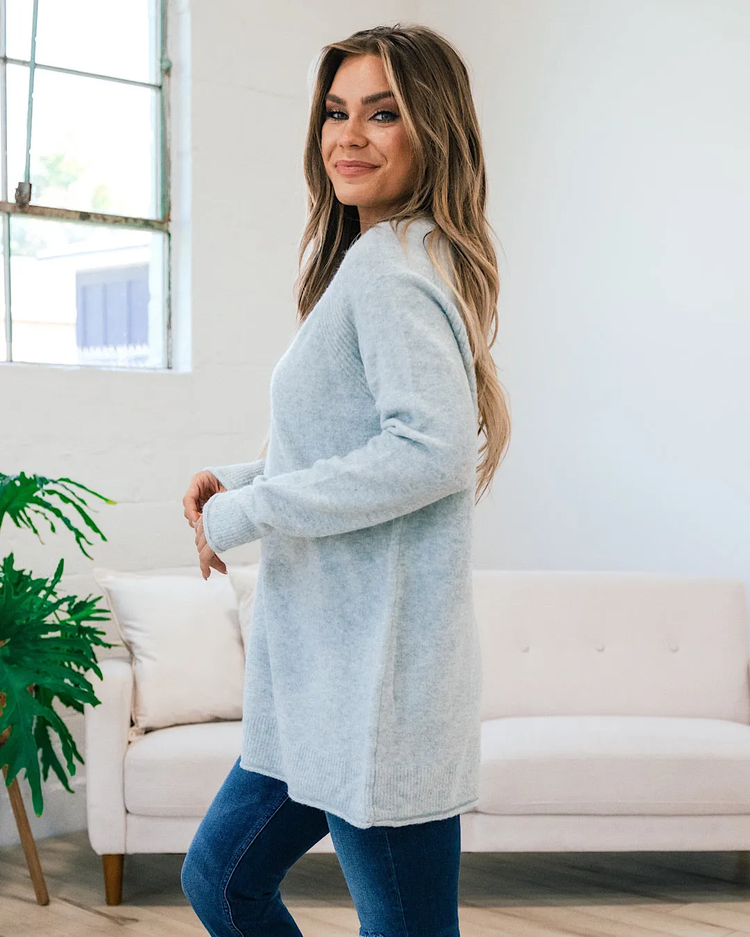 Misty Tunic Sweater - Light Blue