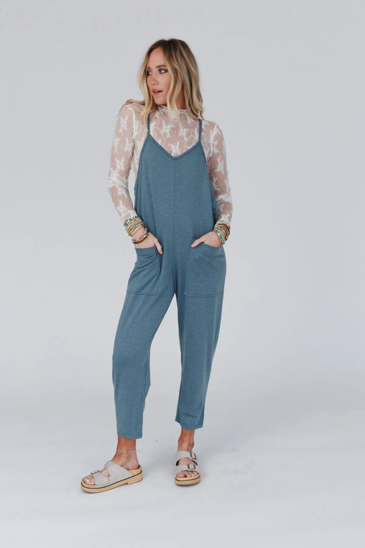 Out Of My Hands Pocketed Jumpsuit - Denim