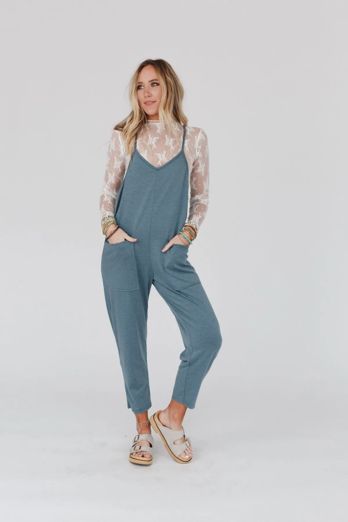 Out Of My Hands Pocketed Jumpsuit - Denim