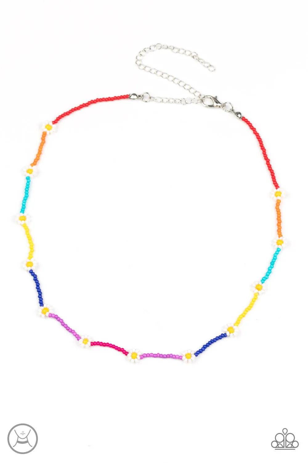 Paparazzi Colorfully Flower Child - Multi Seed Beads Dainty Floral Necklace