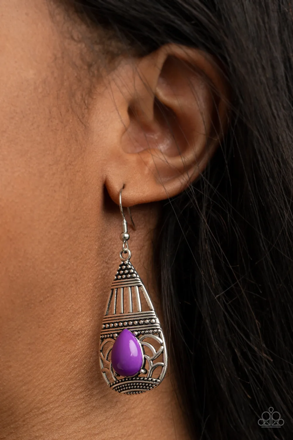 Paparazzi Earring ~ Eastern Essence - Purple