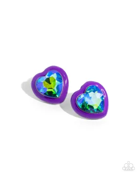 Paparazzi Heartfelt Haute Purple Post Earrings