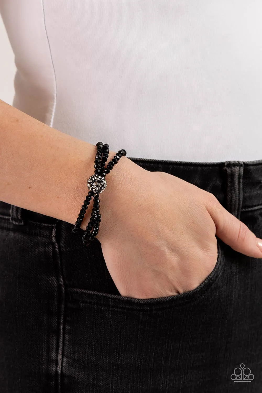 Paparazzi Twisted Theme Black Bracelet