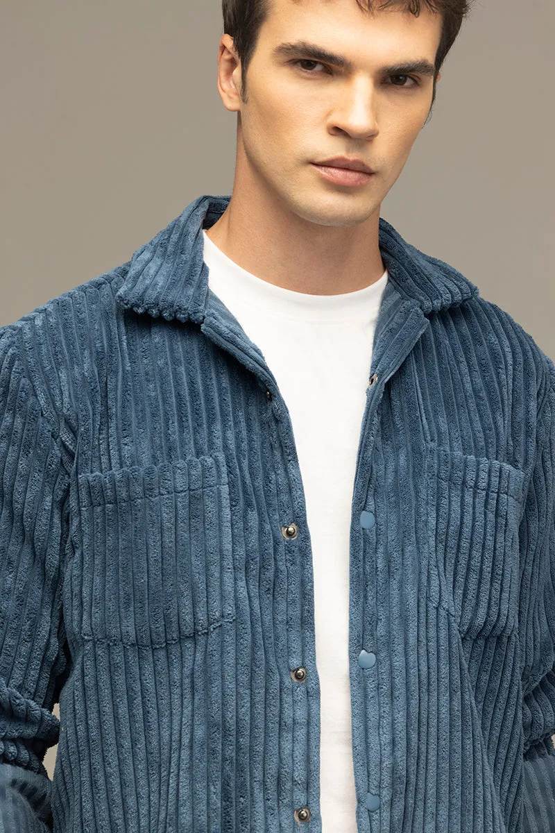 Plush Pulse Blue Overshirt