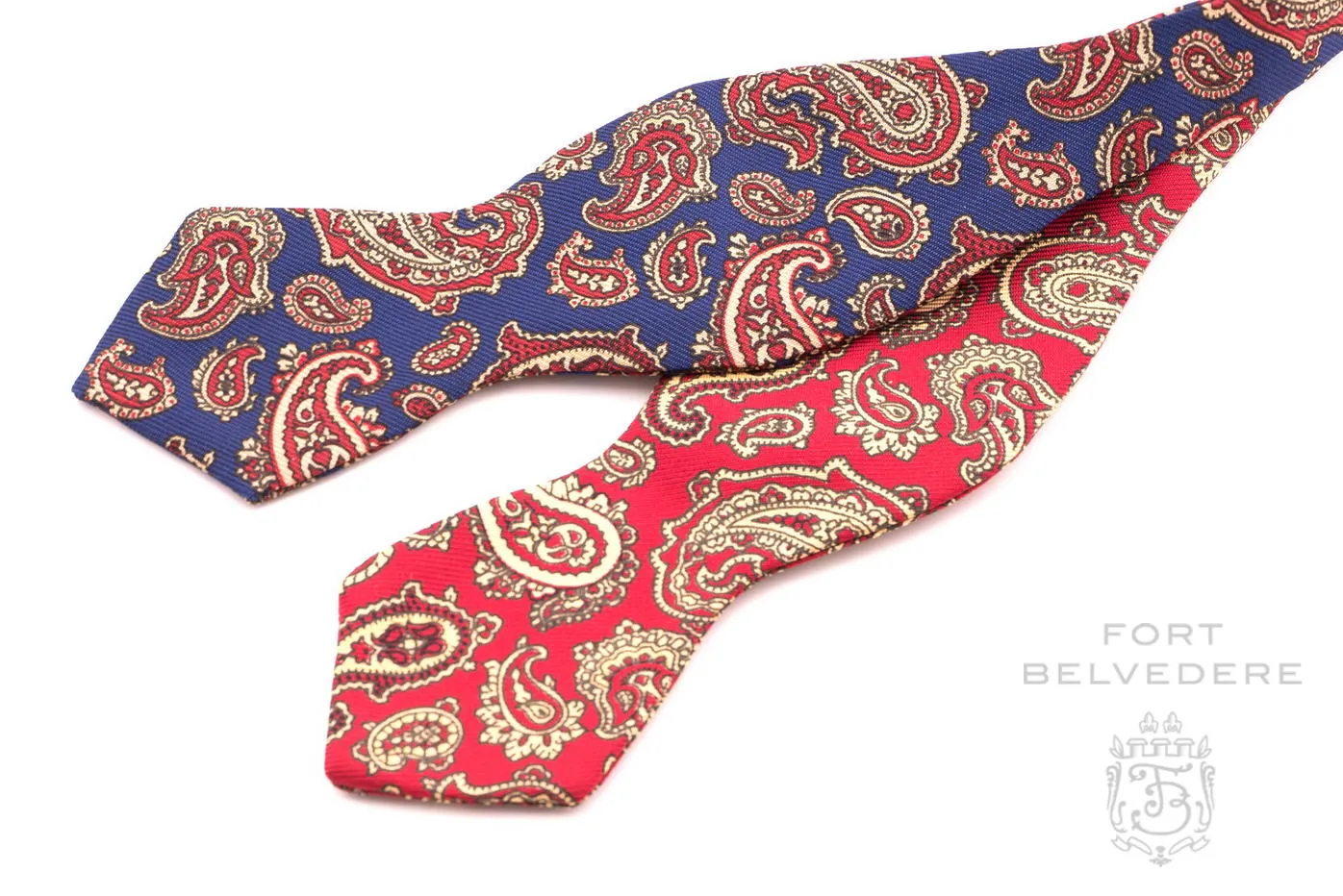 Poppy Red Paisley Ancient Madder Silk Bow Tie