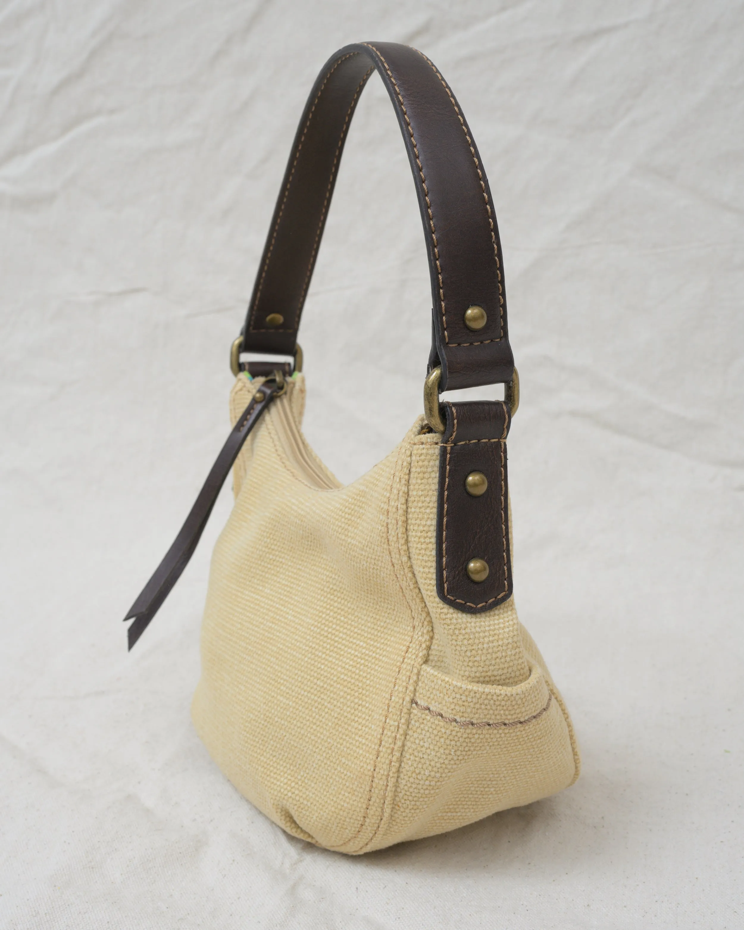 Preloved FOSSIL Canvas Hobo Bag