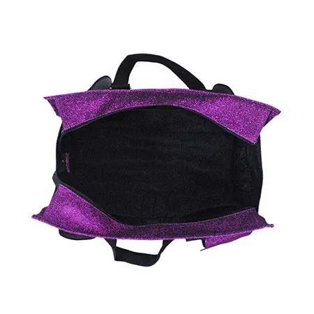 Purple Glitter NGIL Zippered Lined Caddy Organizer Tote Bag