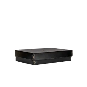 Rectangular Leather Box Dado Black