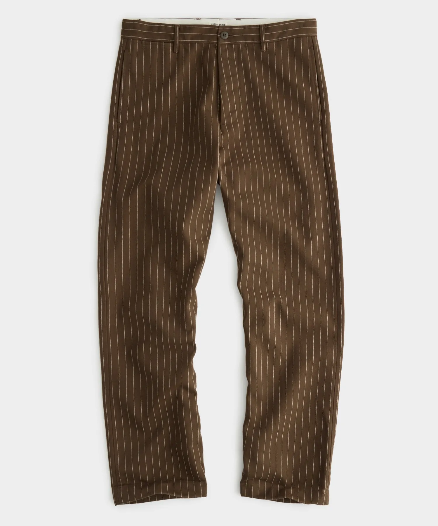 Relaxed Fit Chino in Brown Pinstripe