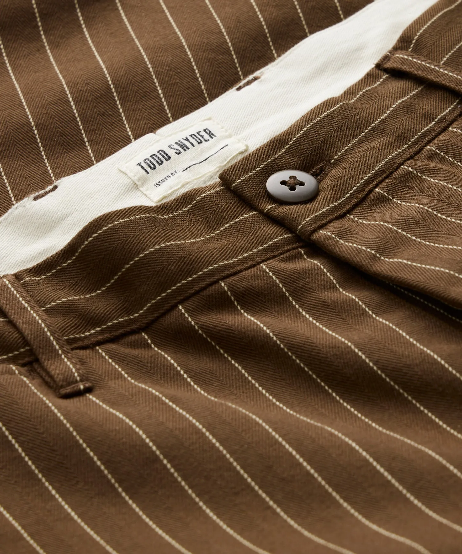 Relaxed Fit Chino in Brown Pinstripe