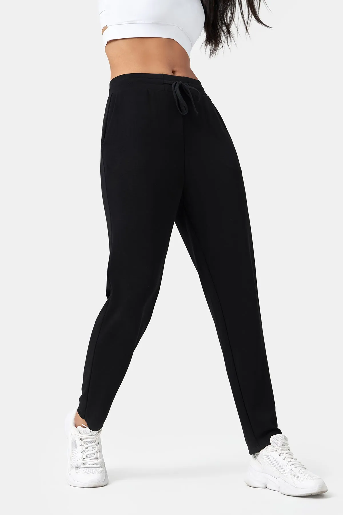 Relaxed-Fit Split-Hem Full-Length Jogging Pants