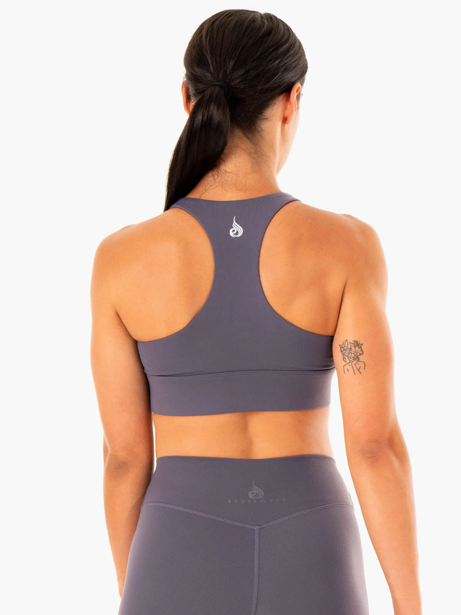 Replay Cut Out Sports Bra - Charcoal