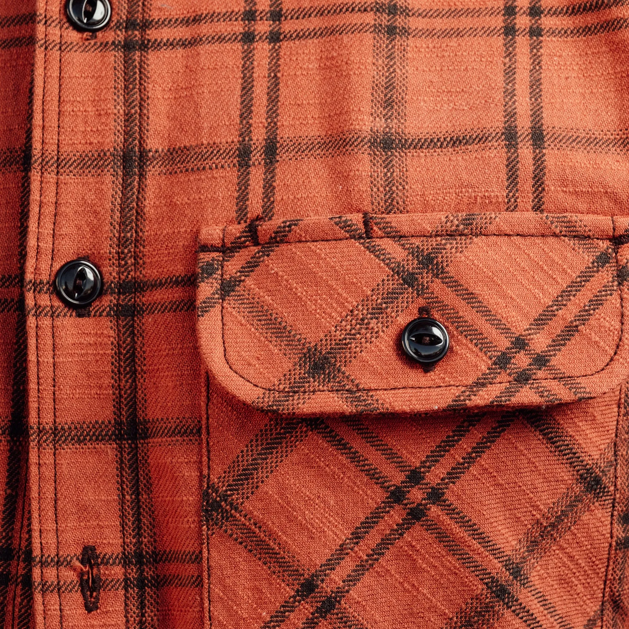 Rogue Territory Field Shirt Faded Rust Slub Plaid