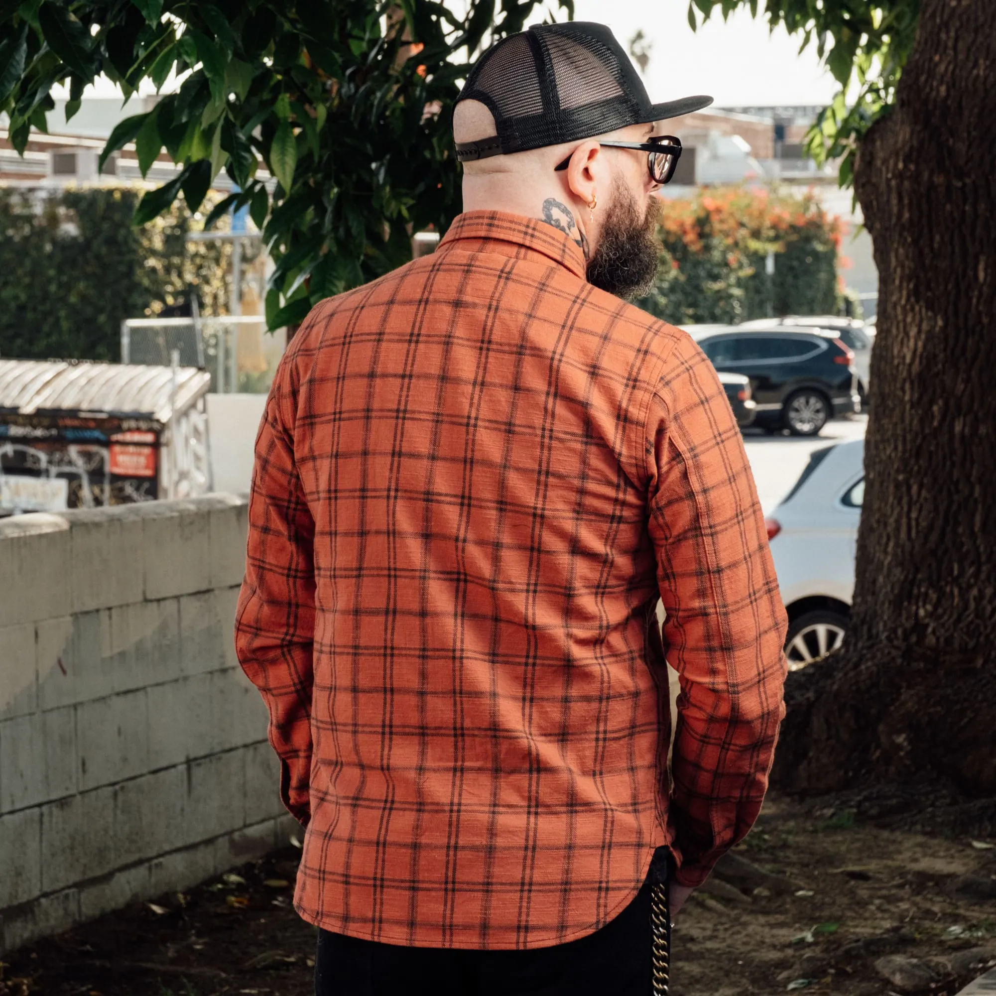 Rogue Territory Field Shirt Faded Rust Slub Plaid