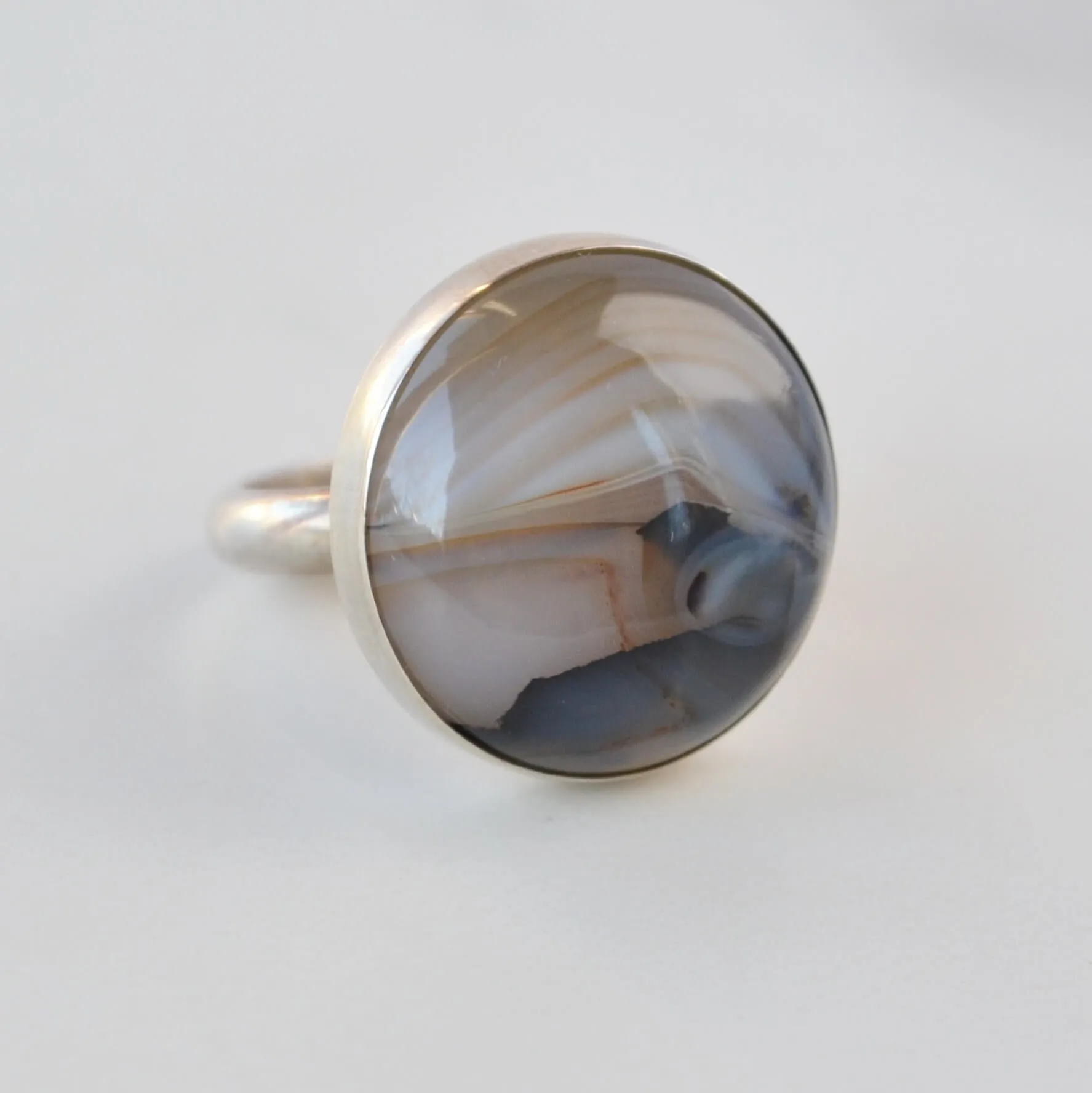 Round Montana Agate Ring, One of a Kind