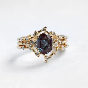 Rumi Oval Alexandrite Ring Set