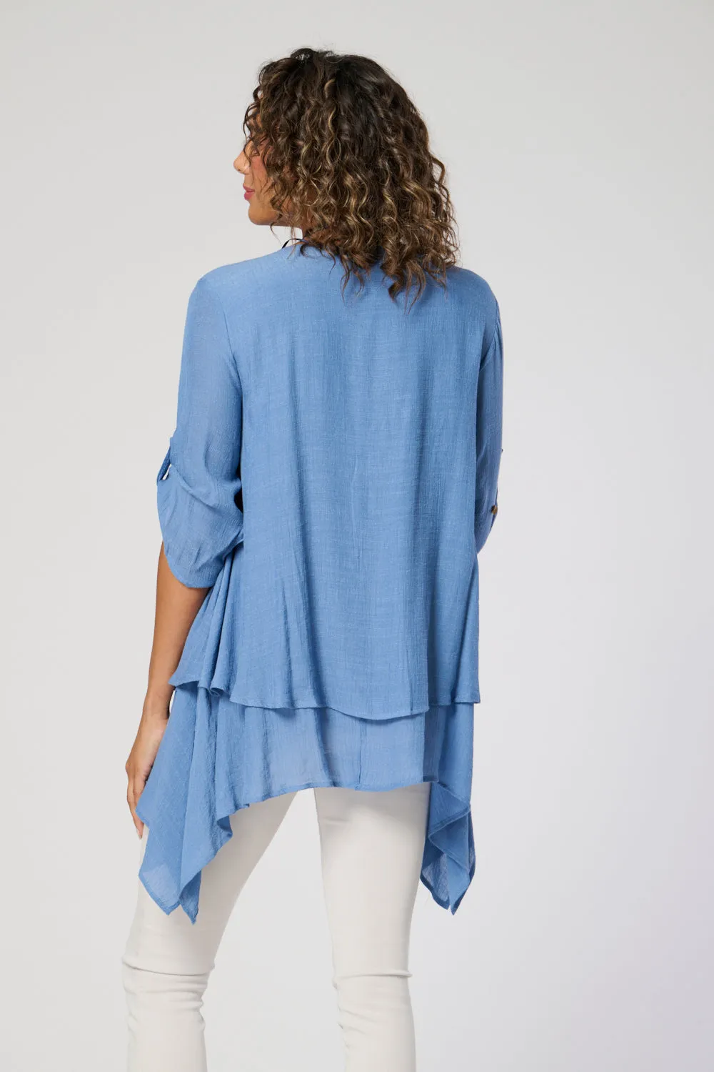 Saloos A-Line Layered Tunic Top with Necklace