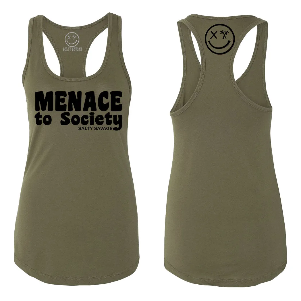 Salty Savage Ladies "Menace to Society" Racerback Tank