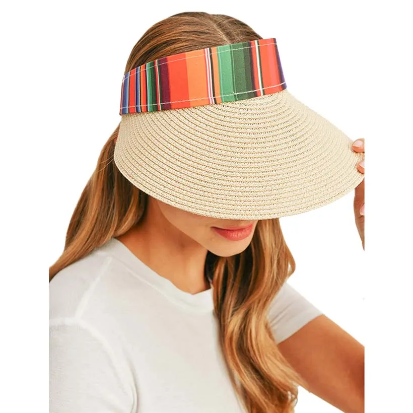 Serape Straw Visor Sun Hat