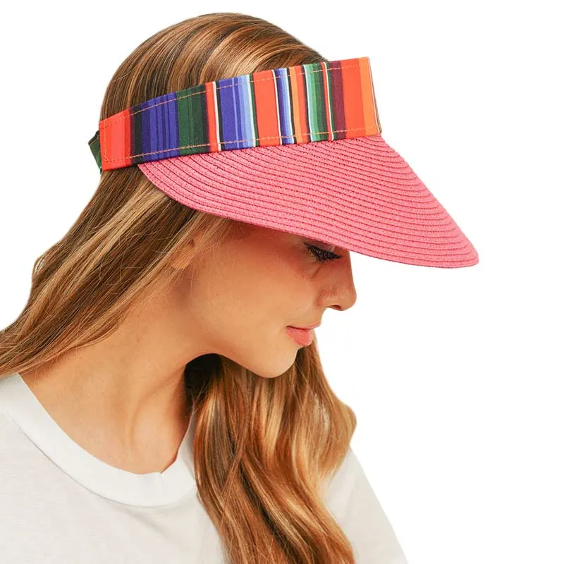 Serape Straw Visor Sun Hat