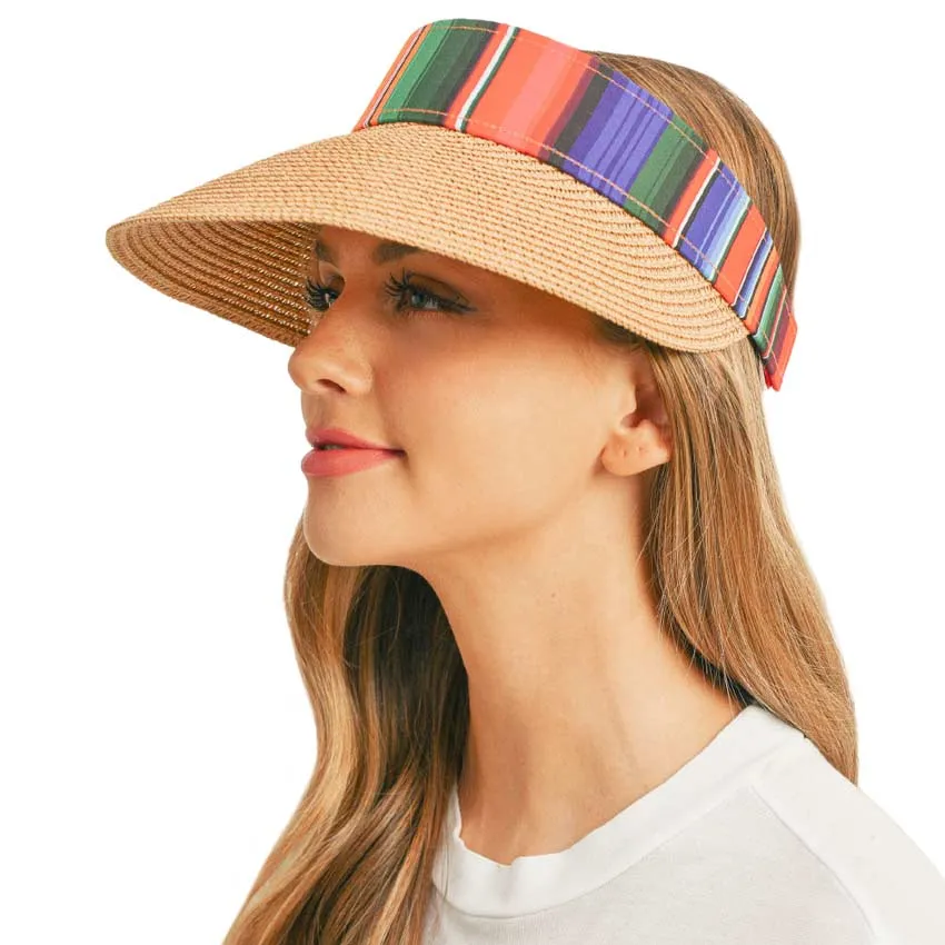 Serape Straw Visor Sun Hat