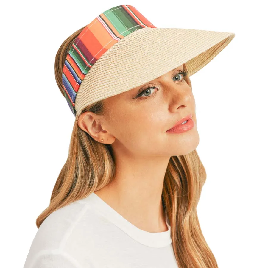 Serape Straw Visor Sun Hat