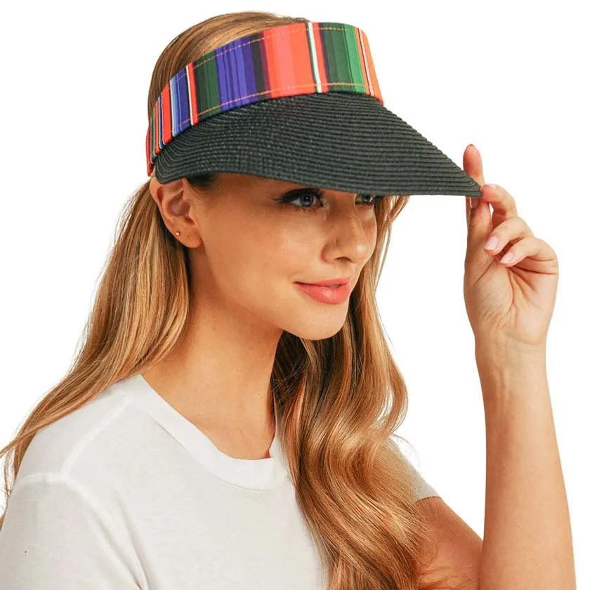 Serape Straw Visor Sun Hat