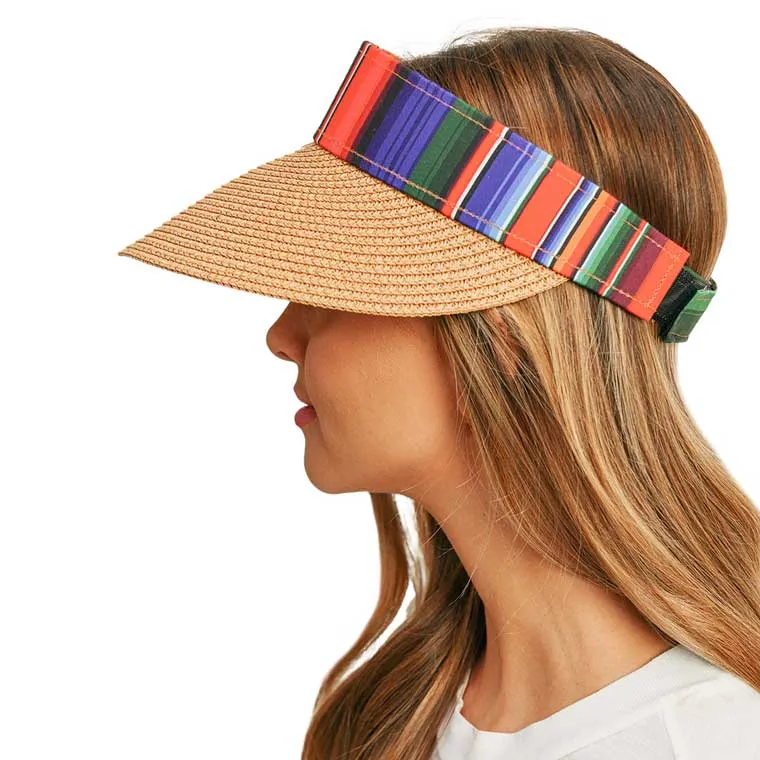 Serape Straw Visor Sun Hat