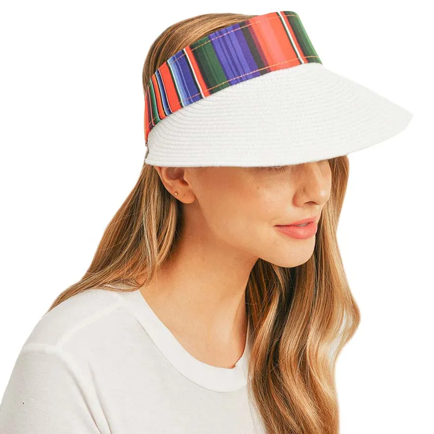 Serape Straw Visor Sun Hat