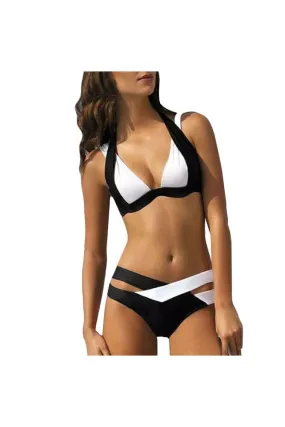 Sexy Two Piece Swimsuit Swimwear Women Swim Beach Wear Print Bandage Swimsuit