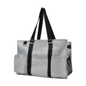 Silver Glitter NGIL Zippered Caddy Organizer Tote Bag