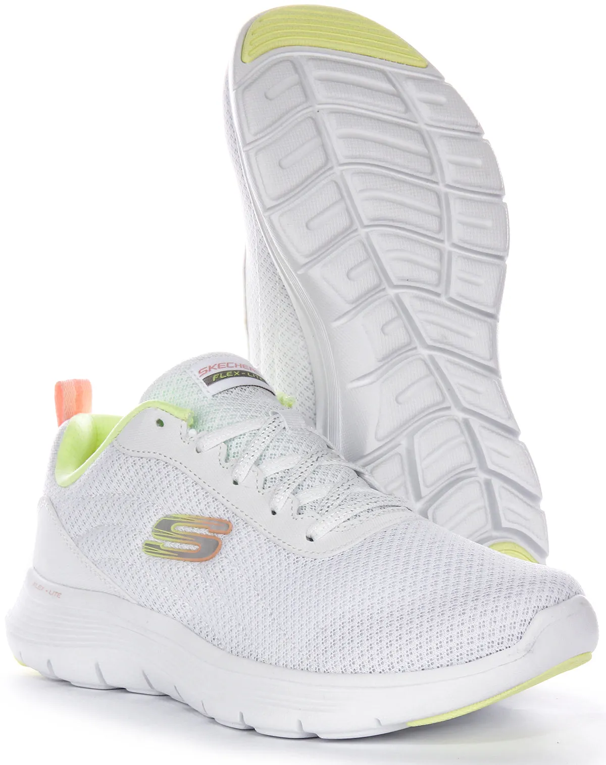 Skechers Flex Appeal 5.0 In White Multi For Women