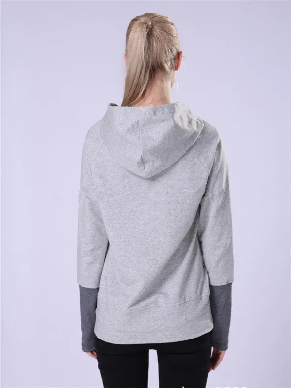 Sleeve Spliced Lacing Front Sweatshirt