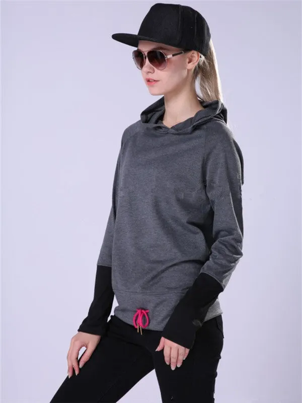 Sleeve Spliced Lacing Front Sweatshirt