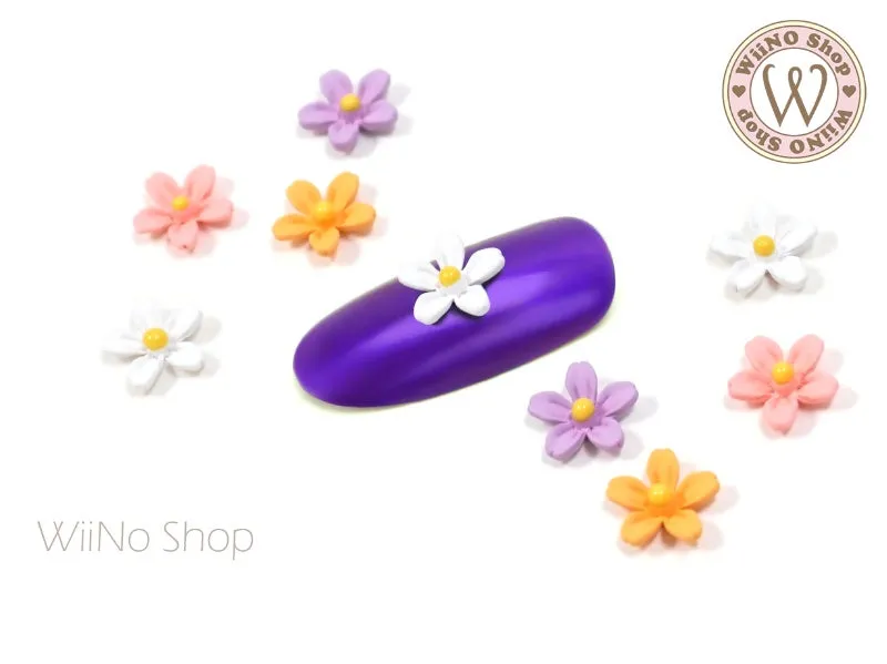 Spring Flower Nail Metal Charm - 2 pcs