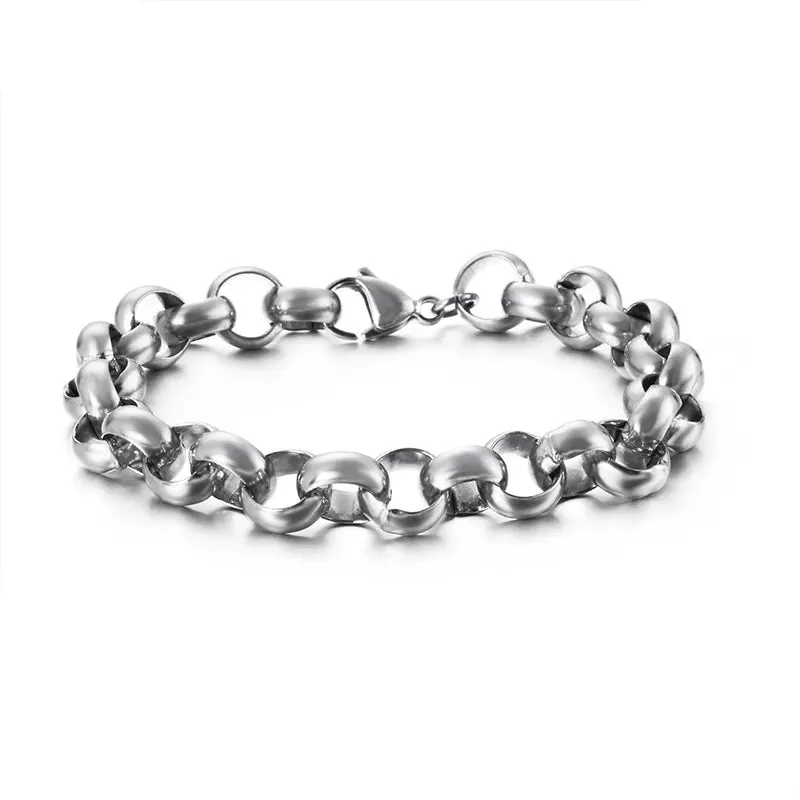 Stainless Steel 10mm Roly Poly Chain Bracelet