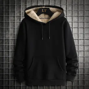 Stay Stylish and Warm with our Casual Fleece-Lined Hoodie!