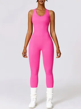 Sunset and Swim Cutout Racerback Active Jumpsuit