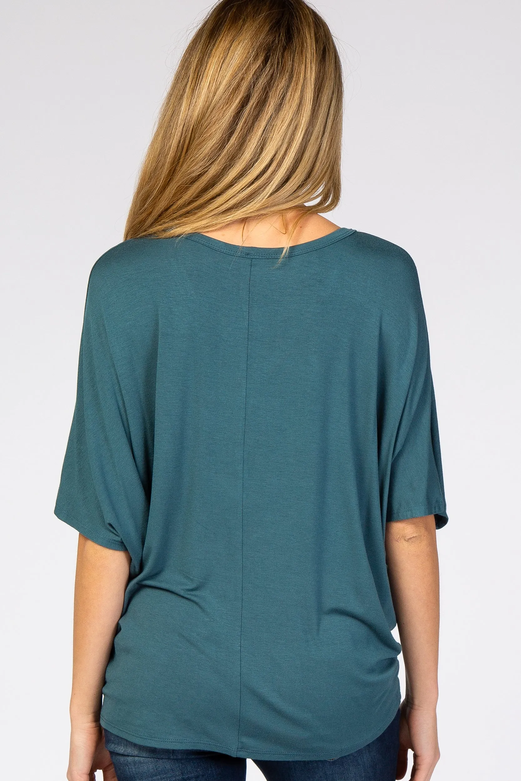 Teal Button Front Maternity Tunic